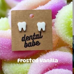 White Molar Earrings